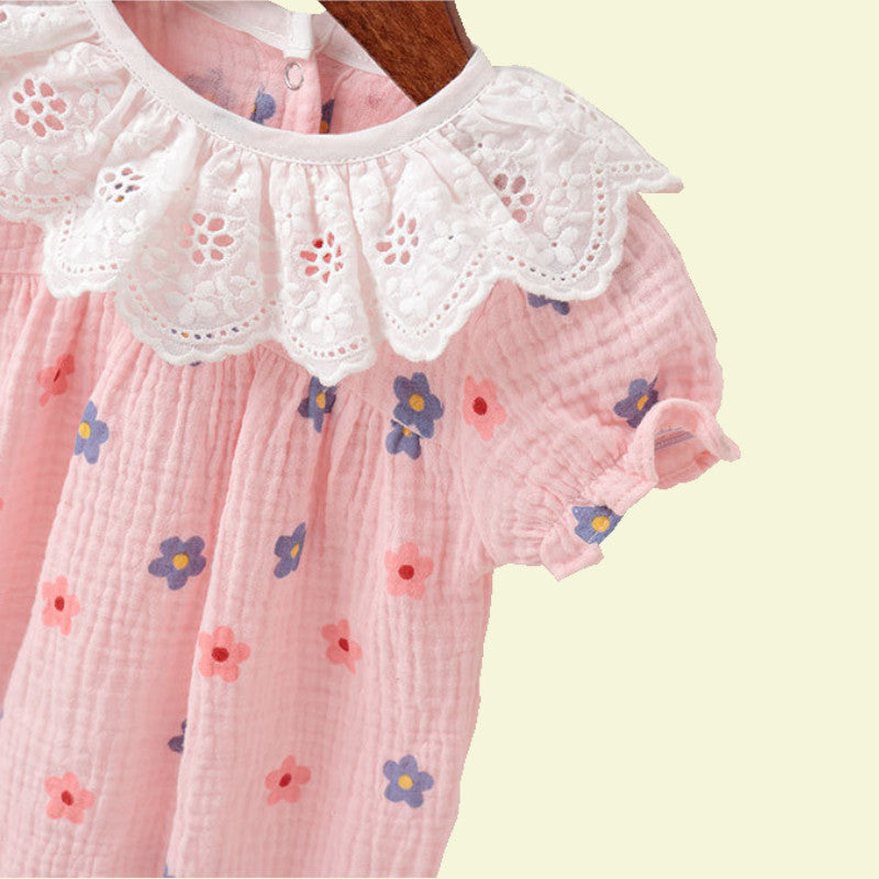 Baby Lace Frill Cotton Bodysuit