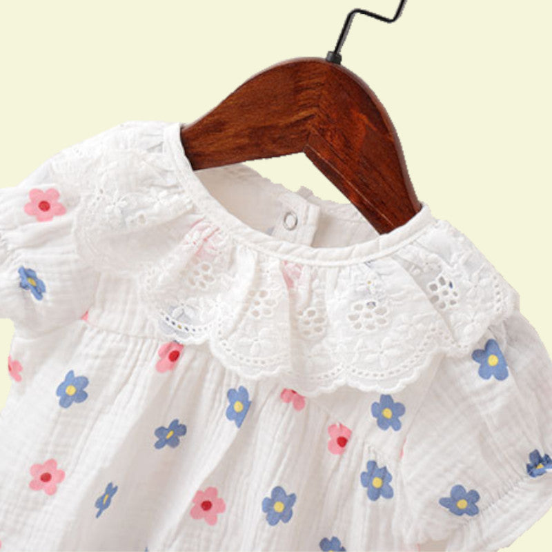 Baby Lace Frill Cotton Bodysuit