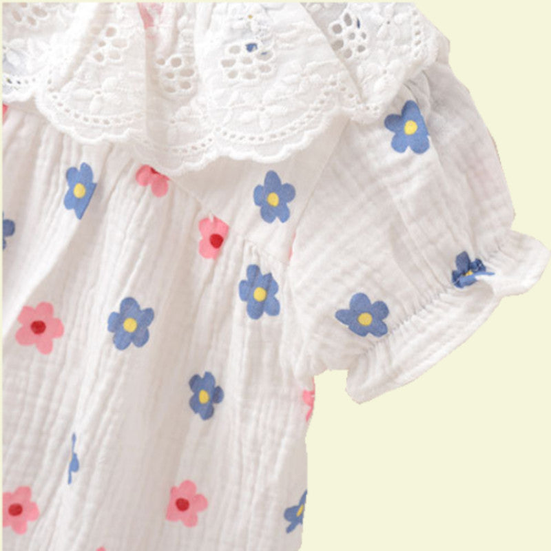 Baby Lace Frill Cotton Bodysuit