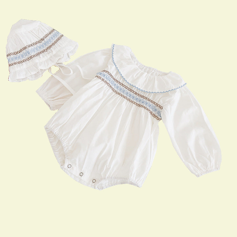 Baby Toddler Ruffled Long Sleeve Bodysuit with Hat (Available in 2 colours)