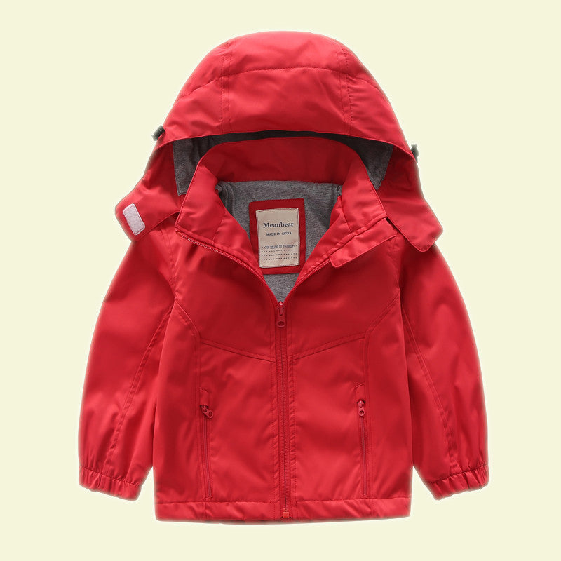 Meanbear Water Resistant Windbreaker With Detachable hood