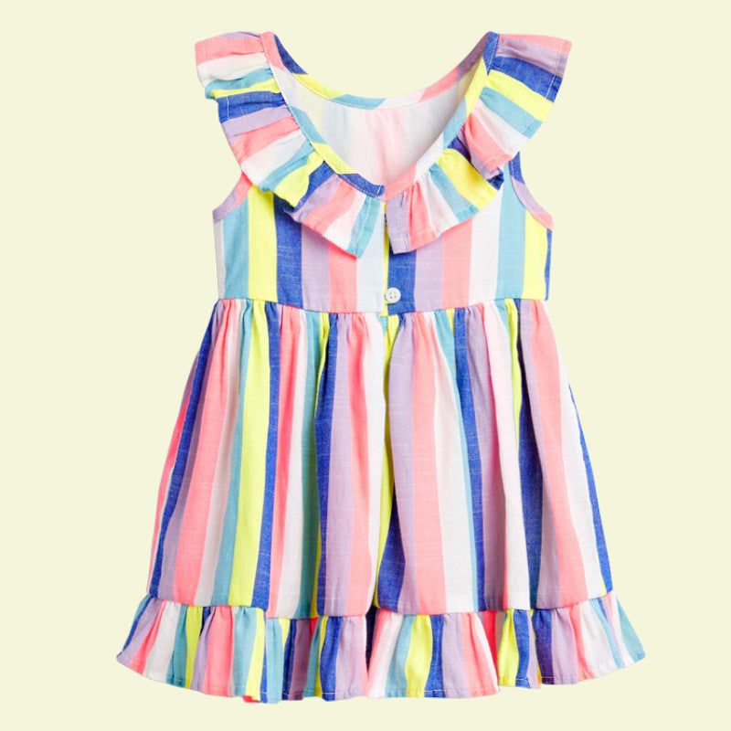 Rainbow Striped Girl Dress