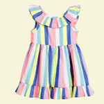 Load image into Gallery viewer, Rainbow Striped Girl Dress
