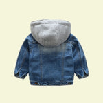 Load image into Gallery viewer, Baby Sky Blue Denim Jacket Hoodie Button Down Jeans Jacket Top
