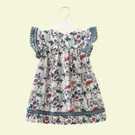 Load image into Gallery viewer, Girls Flutter Sleeve Floral Dress
