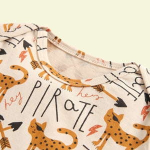 Infant Pirate Cat Print Romper