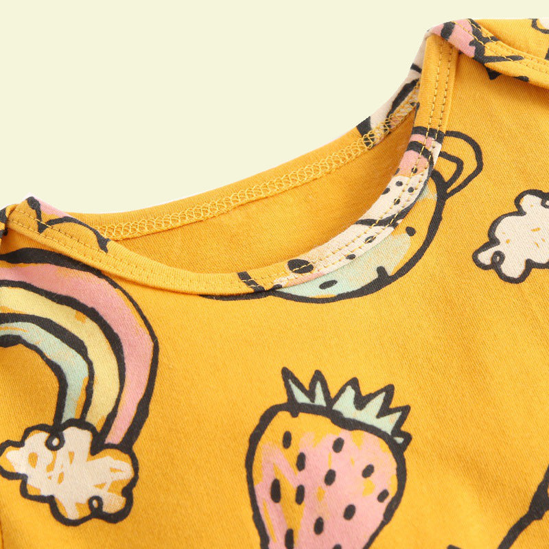 Infant Rainbow Cat Print Romper