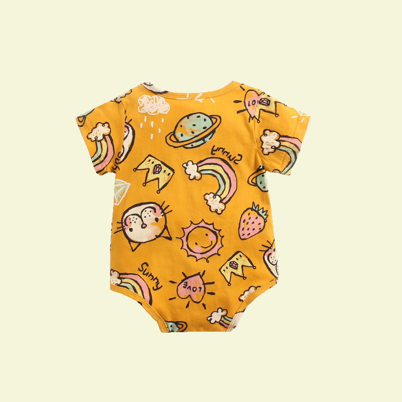 Infant Rainbow Cat Print Romper