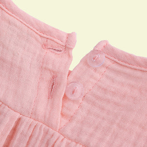 Kids Pink Sleeveless Cotton Linen Blouse