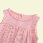 Load image into Gallery viewer, Kids Pink Sleeveless Cotton Linen Blouse
