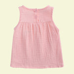 Load image into Gallery viewer, Kids Pink Sleeveless Cotton Linen Blouse
