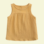 Load image into Gallery viewer, Kids Yellow Sleeveless Cotton Linen Blouse
