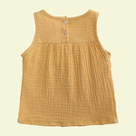 Load image into Gallery viewer, Kids Yellow Sleeveless Cotton Linen Blouse
