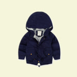 Load image into Gallery viewer, Kids winter hooded canvas jacket
