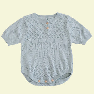 Knitted Baby Short Sleeve Bodysuit