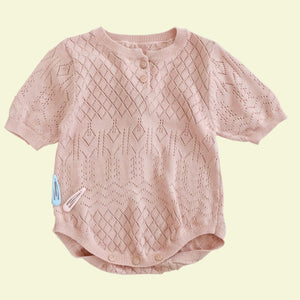 Knitted Baby Short Sleeve Bodysuit