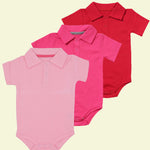 Load image into Gallery viewer, Baby Polo Romper 3 Pieces Bundle 2
