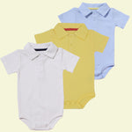 Load image into Gallery viewer, Baby Polo Romper 3 Pieces Bundle 1
