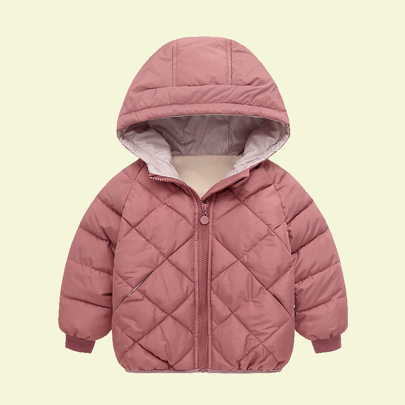 Kids hooded fleeced lined puffer jacket