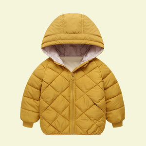 Kids hooded fleeced lined puffer jacket