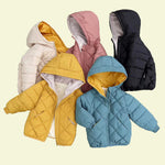 Load image into Gallery viewer, Kids hooded fleeced lined puffer jacket
