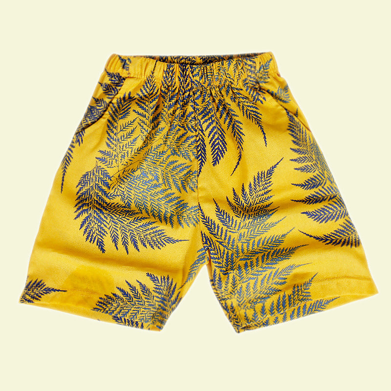 Summer boys tropical prints cotton shorts